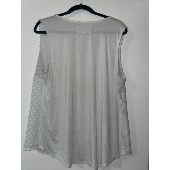 Market & Spruce Tank Top Sleeveless White Textured Casual Blouse - Picture 2 of 6